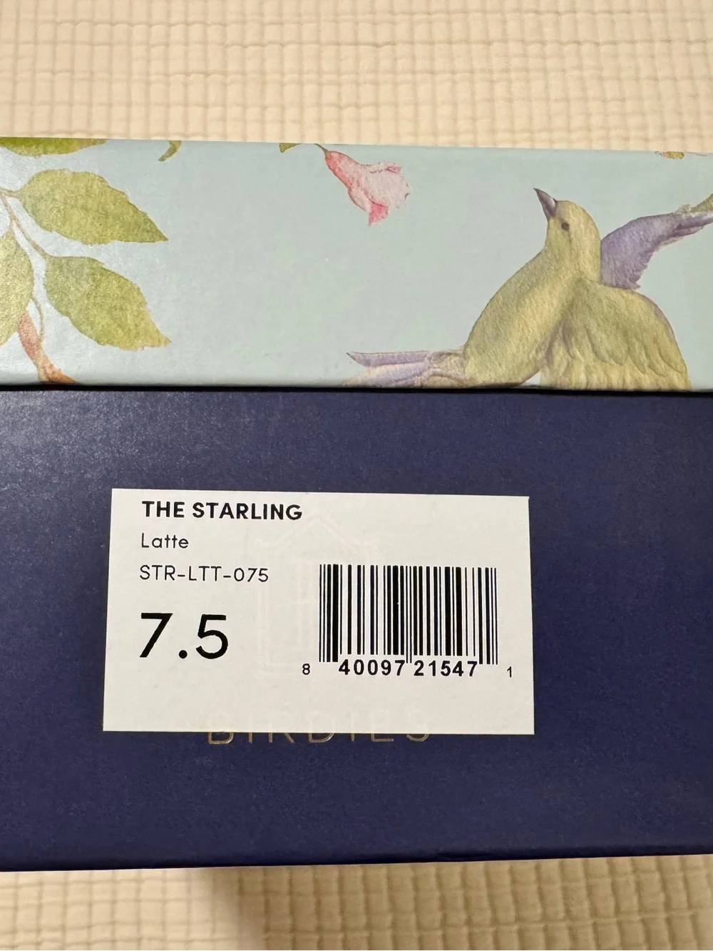 Birdies Latte The Starling Slip-On Flats Box - Navy Lid